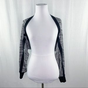 CAbi heather gray & black horizontal shrug